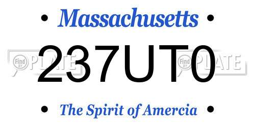 237UT0 Massachusetts License Plate