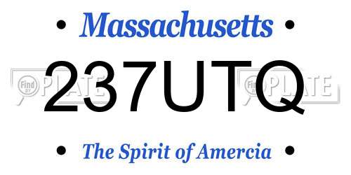 237UTQ Massachusetts License Plate
