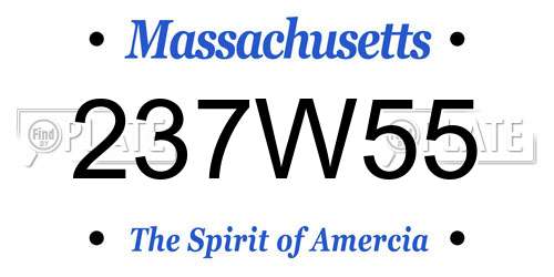 237W55 Massachusetts License Plate