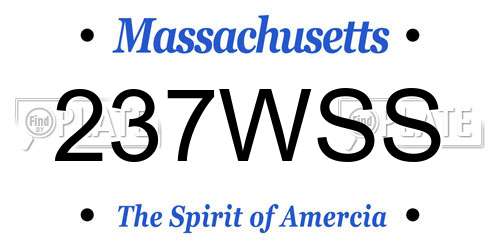 237WSS Massachusetts License Plate