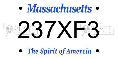 237XF3 Massachusetts License Plate