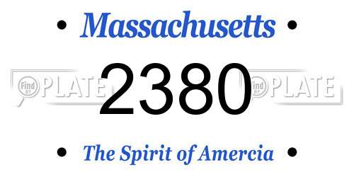 2380 Massachusetts License Plate