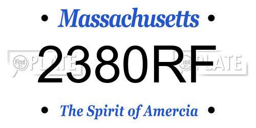 2380RF Massachusetts License Plate