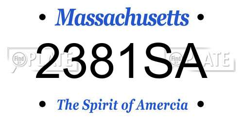 2381SA Massachusetts License Plate