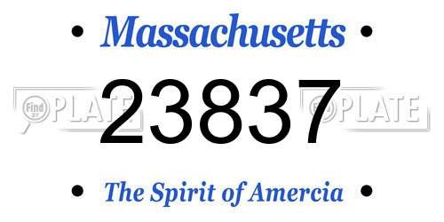 23837 Massachusetts License Plate