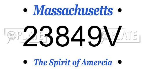 23849V Massachusetts License Plate