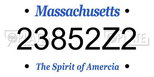 23852Z2 Massachusetts License Plate