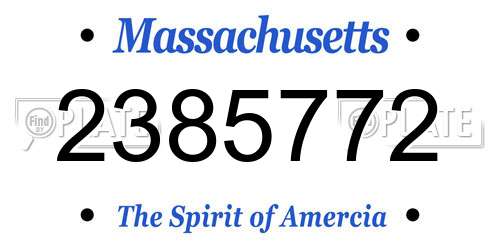 2385772 Massachusetts License Plate