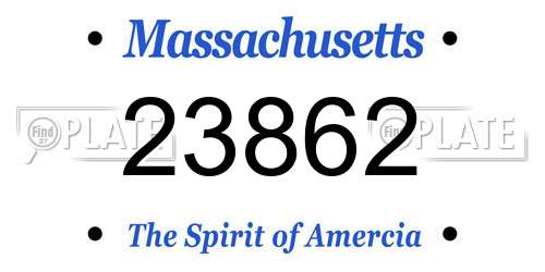 23862 Massachusetts License Plate