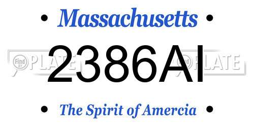 2386AI Massachusetts License Plate