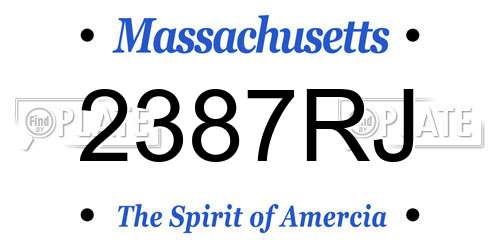 2387RJ Massachusetts License Plate
