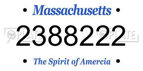 2388222 Massachusetts License Plate