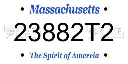 23882T2 Massachusetts License Plate