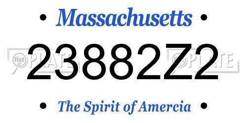 23882Z2 Massachusetts License Plate