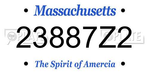 23887Z2 Massachusetts License Plate