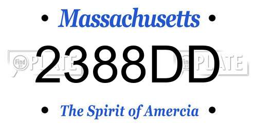 2388DD Massachusetts License Plate