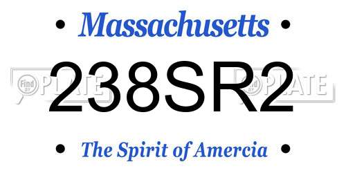 238SR2 Massachusetts License Plate