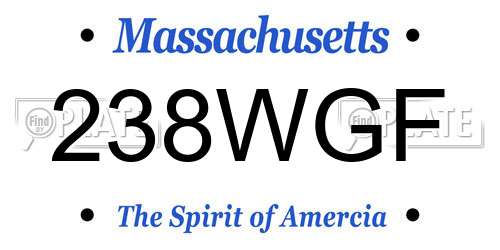 238WGF Massachusetts License Plate