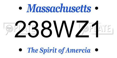 238WZ1 Massachusetts License Plate