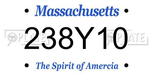 238Y10 Massachusetts License Plate