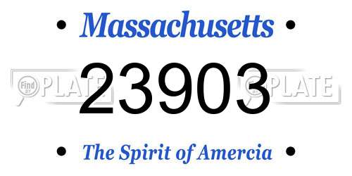 23903 Massachusetts License Plate