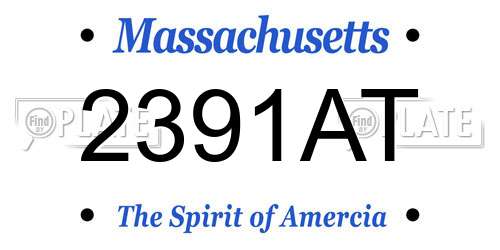 2391AT Massachusetts License Plate