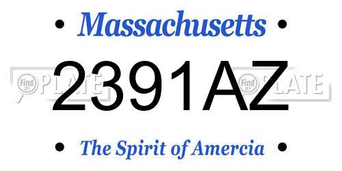 2391AZ Massachusetts License Plate