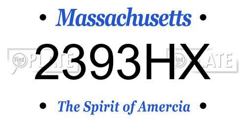 2393HX Massachusetts License Plate