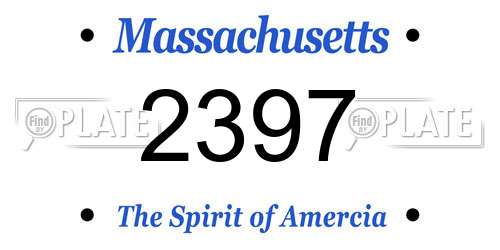 2397 Massachusetts License Plate