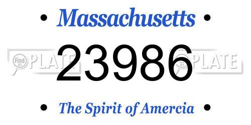 23986 Massachusetts License Plate
