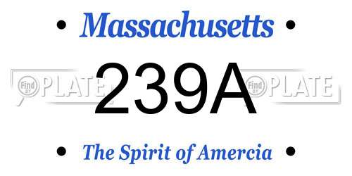 239A Massachusetts License Plate