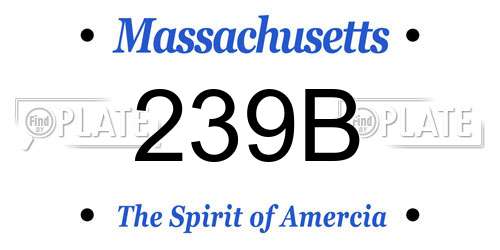 239B Massachusetts License Plate