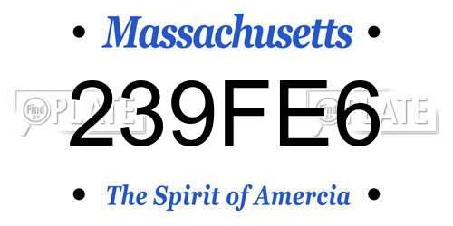 239FE6 Massachusetts License Plate