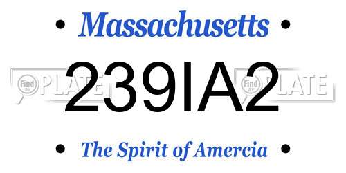 239IA2 Massachusetts License Plate