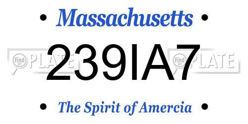 239IA7 Massachusetts License Plate