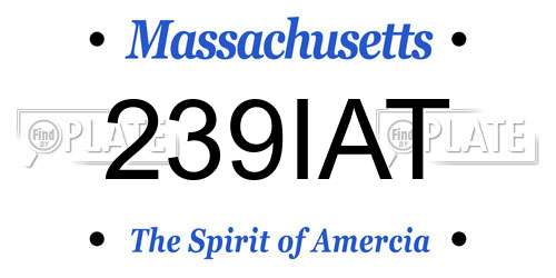 239IAT Massachusetts License Plate