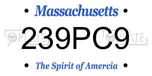 239PC9 Massachusetts License Plate