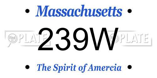 239W Massachusetts License Plate
