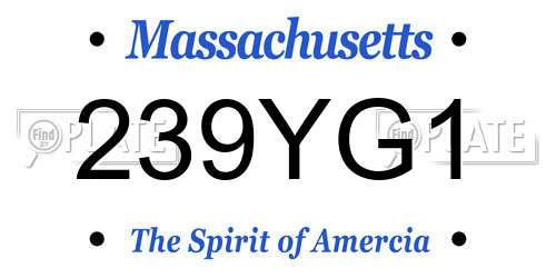239YG1 Massachusetts License Plate
