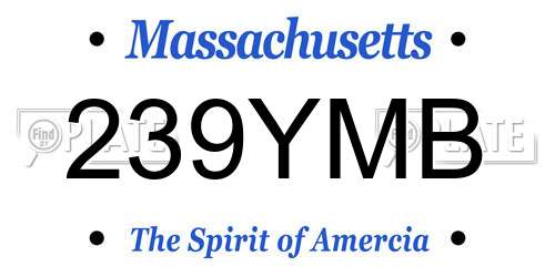 239YMB Massachusetts License Plate