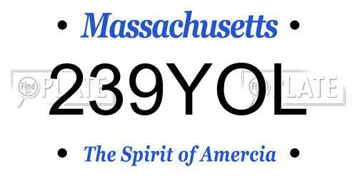 239YOL Massachusetts License Plate