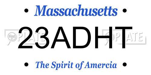 23ADHT Massachusetts License Plate