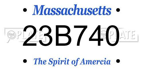 23B740 Massachusetts License Plate