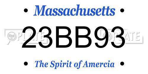 23BB93 Massachusetts License Plate