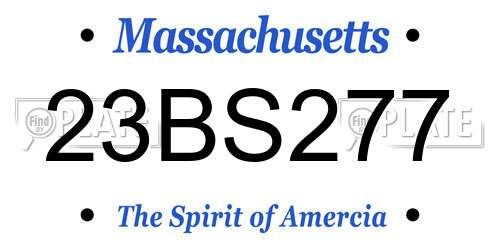 23BS277 Massachusetts License Plate