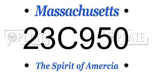 23C950 Massachusetts License Plate