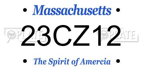 23CZ12 Massachusetts License Plate