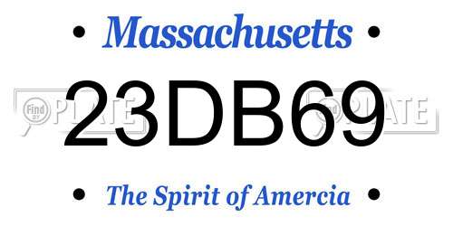23DB69 Massachusetts License Plate