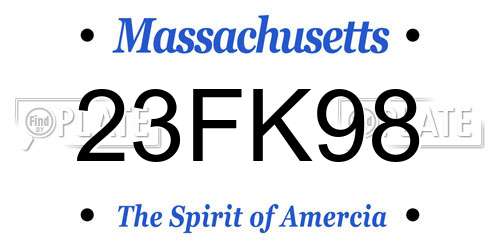 23FK98 Massachusetts License Plate