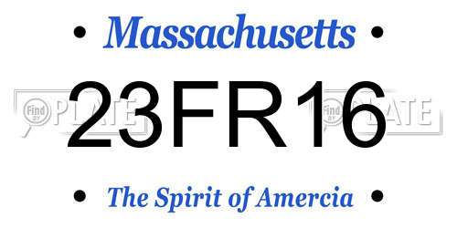 23FR16 Massachusetts License Plate